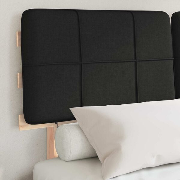 vidaXL Ramka ł&oacute;żka z tapicerowanym wezgłowiem Czarny 150 x 200 cm