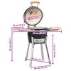 vidaXL Ceramiczny grill Kamado z wędzarnią, 33 cm