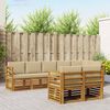 vidaXL Zestawy sof 8 pcs Naturalny i Beżowy Lite Drewno Akacji