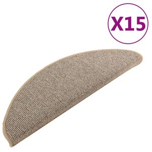vidaXL Maty na schody 15 szt. 65x21x4 cm Brązowe p&oacute;łokrągłe duże