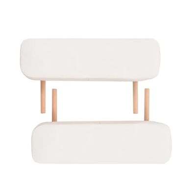 vidaXL Składany stół do masażu ze stołkiem, 3-strefowy, biały