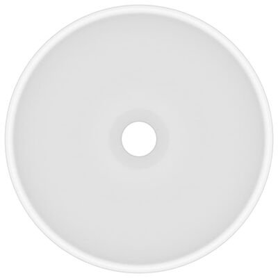 vidaXL Okrągła umywalka łazienkowa, matowa biel, 32,5x14 cm, ceramika