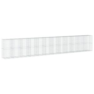 vidaXL Kosz gabionowy z pokrywą, 1200x100x200 cm, galwanizowane żelazo