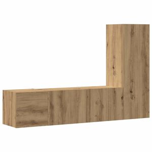 vidaXL Wiszące szafki telewizyjne, 3 szt., dąb artisan