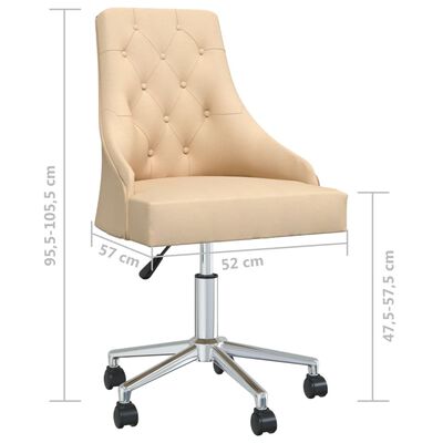 vidaXL Obrotowe krzesła stołowe, 4 szt., kremowe, obite tkaniną