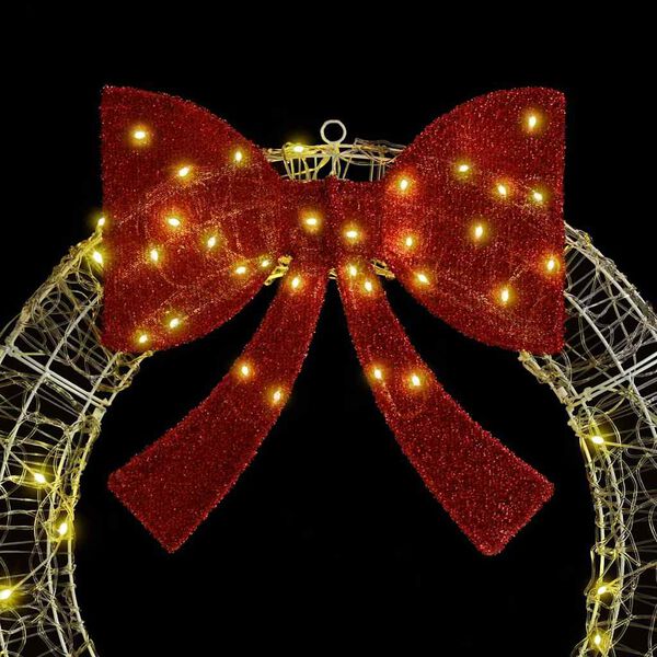 vidaXL Wianek z 150 diodami LED Ciepła biel 120 cm Akryl