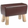 vidaXL ławka 60 x 30 x 45 cm Prawdziwa sk&oacute;ra Ciemny brąz