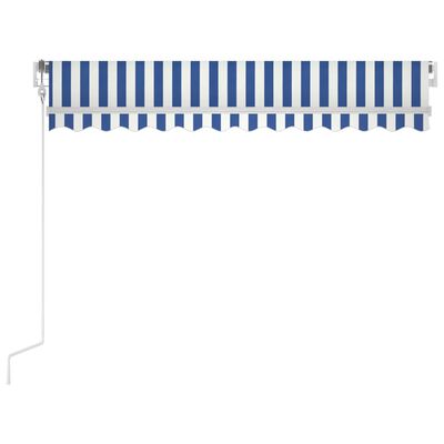 vidaXL Automatycznie zwijana markiza, 300 x 250 cm, niebiesko-biała