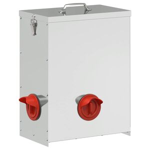 vidaXL Karmnik dla kur Srebrny 32,5 x 20,5 x 43 cm Stal Galwanizowana