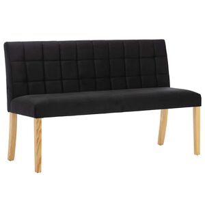 vidaXL Ławka, 140 cm, czarna, tapicerowana aksamitem