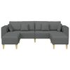 vidaXL Sofa materiałowa z poduszką Ciemnoszary 208 cm tkanina