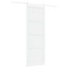 vidaXL Drzwi przesuwne Biały 83 x 232 cm Lite drewno sosnowe