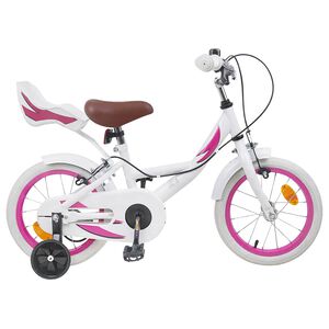 vidaXL Rower Dziecięcy 14 Cali dla dzieci w wieku 3-5 lat Biały