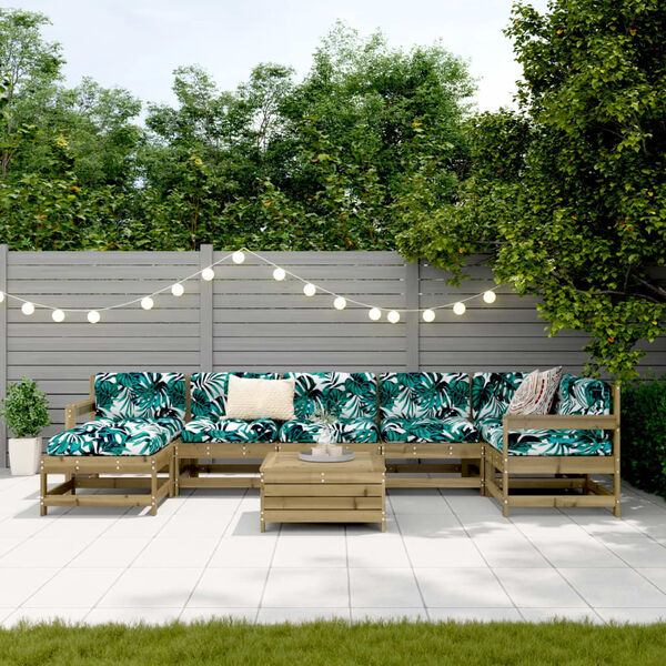 vidaXL 8-cz. zestaw wypoczynkowy do ogrodu, impregnowana sosna