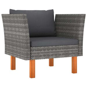 vidaXL Sofa ogrodowa, polirattan i lite drewno eukaliptusowe