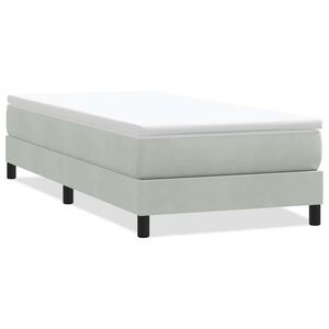 vidaXL Ł&oacute;żko Box Spring bez materaca Jasnoszary 90x220 cm Aksamit