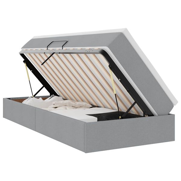 vidaXL Ł&oacute;żko z miejscem na przechowywanie i materacem Jasnoszary