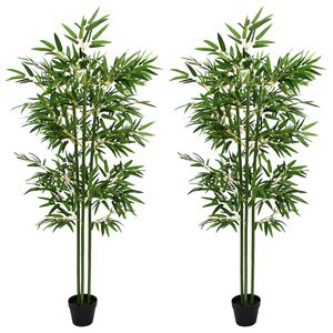 vidaXL Sztuczne Drzewo Bambusa 2 szt. zielony 45 x 18 x 175 cm