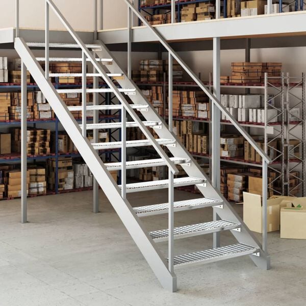 vidaXL Stopień z kraty, 100x24x7 cm, stal galwanizowana