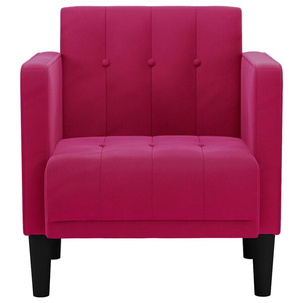 vidaXL Sofa Fotel z Podłokietnikami Wino Czerwone 53 cm Aksamit