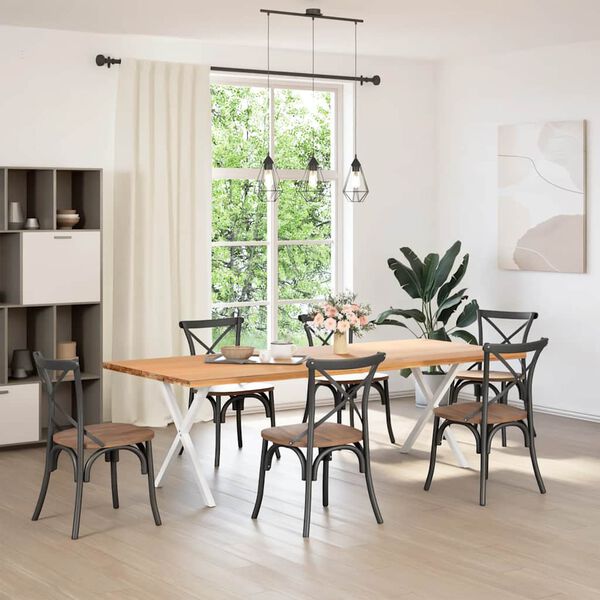 vidaXL Nogi do stołu jadalnego w kształcie litery X 2 szt. Białe 80x(72-73) cm Stal