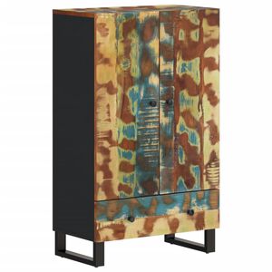 vidaXL Szafka z szufladą, 60x33x100 cm, lite drewno odzyskane i żelazo