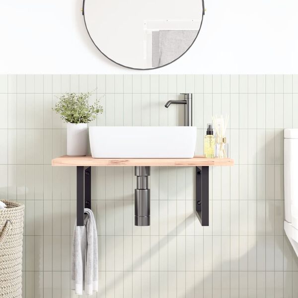 vidaXL Wsporniki do p&oacute;łki pod umywalkę, 2 szt., czarne, prostokątne