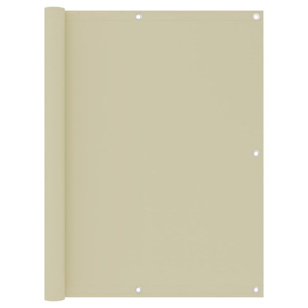 vidaXL Parawan balkonowy, kremowy, 120x400 cm, tkanina Oxford