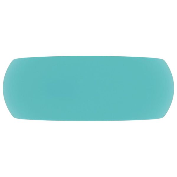 vidaXL Luksusowa, okrągła umywalka, matowa zieleń, 40x15 cm, ceramika