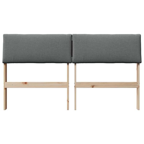 vidaXL Tapicerowane wezgłowie Ciemnoszary 135 cm Lite drewno sosnowe