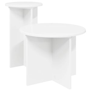 vidaXL Zestaw stolik&oacute;w bocznych 2 szt. Biały &Oslash; 45 x 35 cm