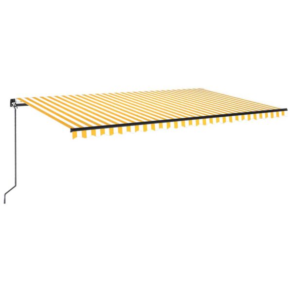 vidaXL Ręcznie zwijana markiza z LED, 500 x 300 cm, ż&oacute;łto-biała