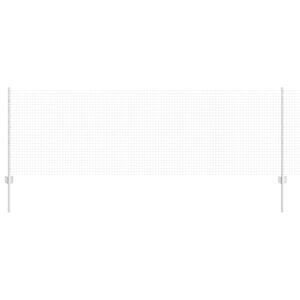 vidaXL Ogrodzenie z słupkiem Srebrny 0,8 x 25 m Stal