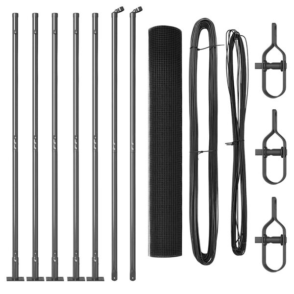 vidaXL Słupek ogrodzeniowy. Szary 10 x 1 m (siatka 12 x 12 mm) Stal