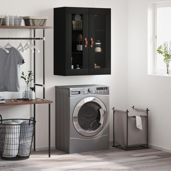 vidaXL Szafka wisząca, czarna, 69,5x34x90 cm