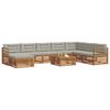 vidaXL Zestawy sof 9 pcs Naturalny i Jasny Szary Lite Drewno Akacji