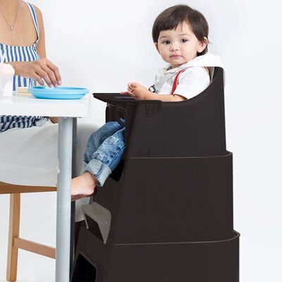 DERYAN Wysokie krzesełko dla dzieci Quuby 5-w-1, czarne