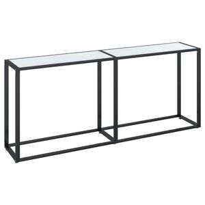 vidaXL Konsola, biały marmur, 180x35x75,5 cm, szkło hartowane