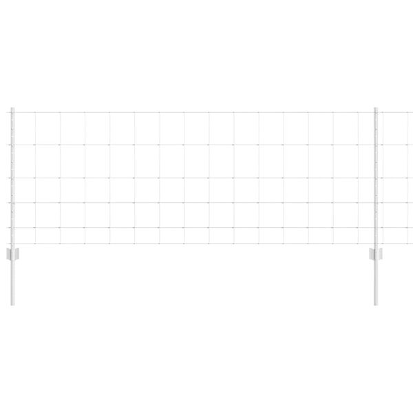 vidaXL Ogrodzenie z słupkiem Srebrny 0,8 x 100 m Stal