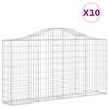 vidaXL Kosze gabionowe, 10 szt, 200x30x100/120cm, galwanizowane żelazo