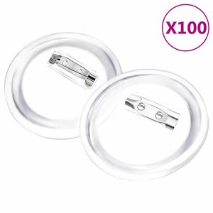 vidaXL Przypinki z zapięciami, 100 szt., akryl, 58 mm