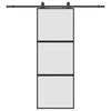 vidaXL Drzwi przesuwne z zestawem okuć czarne 76x205cm szkło hartowane