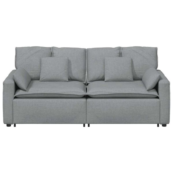 vidaXL Sofa modułowa z poduszkami, jasnoszara