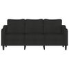 vidaXL Sofa 3-osobowa, czarna, 180 cm, tapicerowana tkaniną