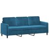 vidaXL 3-osobowa sofa z poduszkami, niebieska, 180 cm, aksamit