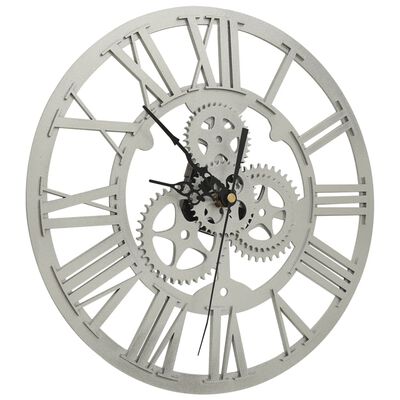 vidaXL Zegar ścienny, srebrny, 30 cm, akrylowy