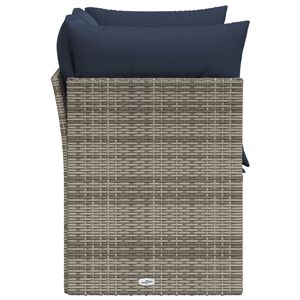 vidaXL Sofa ogrodowa z poduszkami, 2-osobowa, szara, polirattan