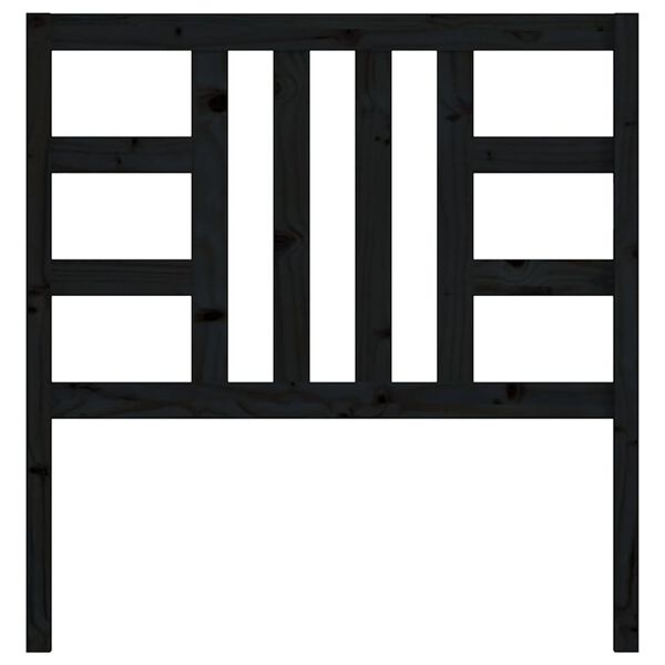 vidaXL Wezgłowie łóżka, czarne, 96x4x100 cm, lite drewno sosnowe