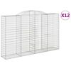 vidaXL Kosze gabionowe, 12 szt, 300x50x180/200cm, galwanizowane żelazo