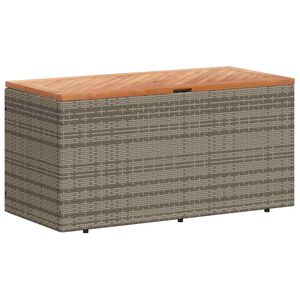 vidaXL Skrzynia ogrodowa, szara, 110x50x54 cm, polirattan i akacja